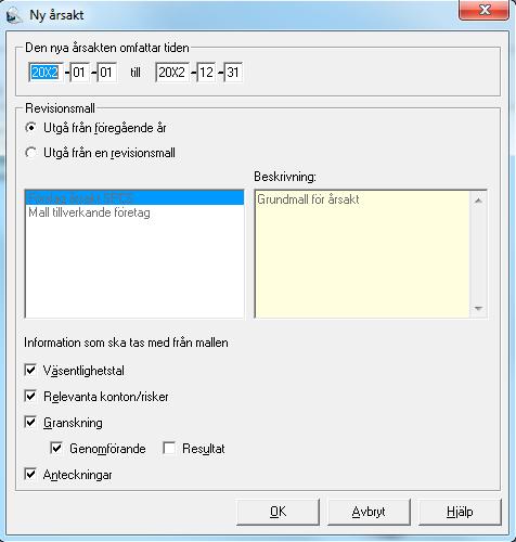 Den dokumentation som läggs upp i årsakten omfattar alla moment i revisionsprocessen, från uppdragsadministration och riskbedömning till granskning och slutligen rapportering.