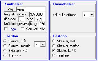 Figur 44 Infästning kantbalk och huvudbalk Det som återstår att dimensionera är gavelbalk och sidoöverlapp.