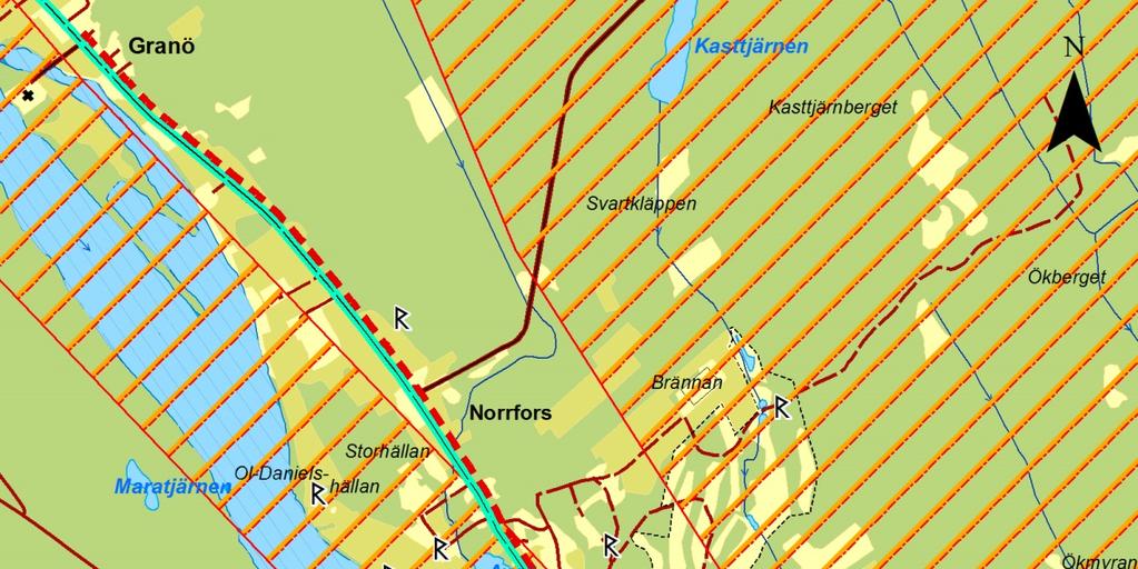 2.7. Påverkan på Natura 2000-områden och andra riksintressen Väg E12 är av riksintresse för kommunikation och är av särskild nationell betydelse.