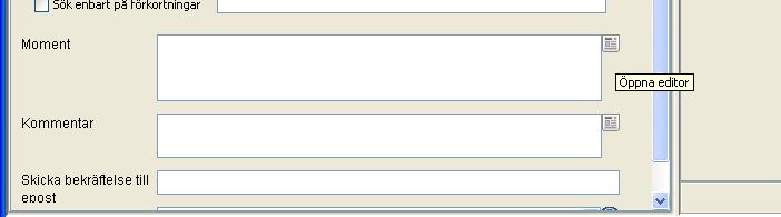Editorn Till höger om moment- och kommentarsfältet