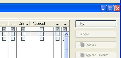 Söka fram raderade bokningar I bokningslistan finns en kolumn som heter Raderad.