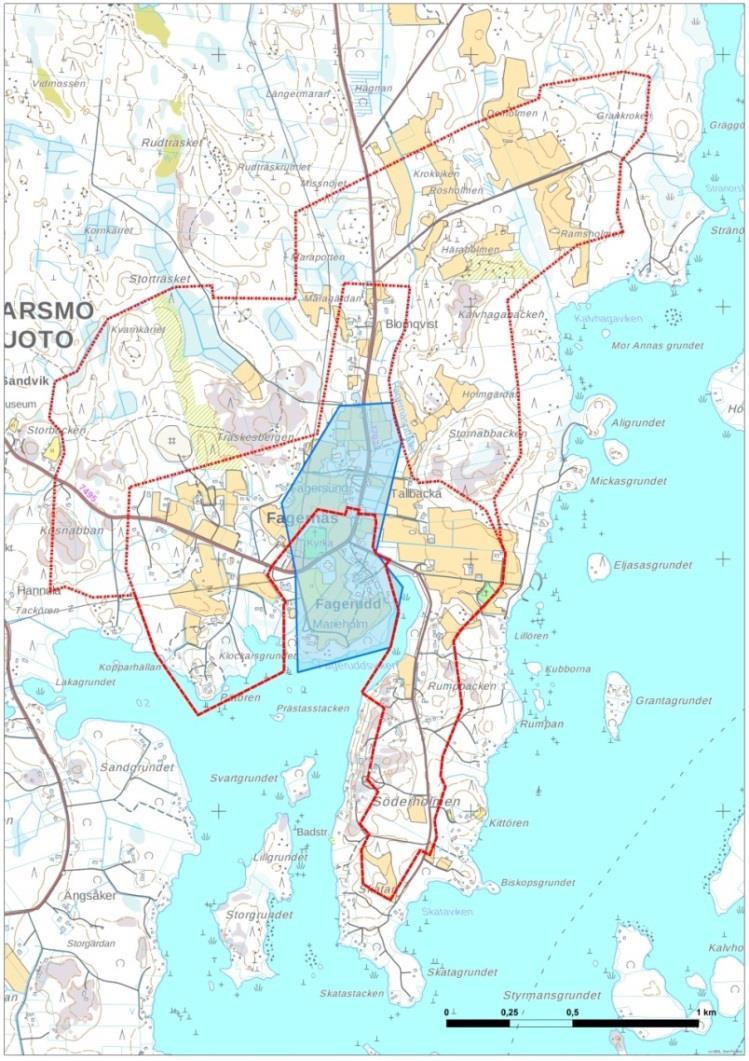 FCG SUUNNITTELU JA TEKNIIKKA OY Rapport 3 (12) 14.8.2017 Figur 3. Efter godkännande av landskapsplanen har de byggda kulturmiljöerna av riksintresse definierats på nytt (RKY 2009).