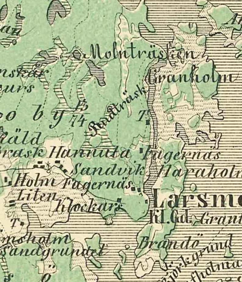 FCG SUUNNITTELU JA TEKNIIKKA OY Rapport 5 (12) 14.8.2017 Bild 5. Utdrag ur Kalmbergs atlas från år 1855.