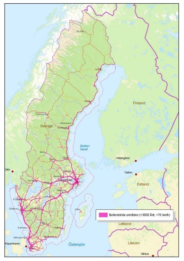 Vi har lite att jobba med, redan! Areal som påverkas av infrastruktur och innebär avsevärd minskning av antal fåglar (29% as Sveriges yta).