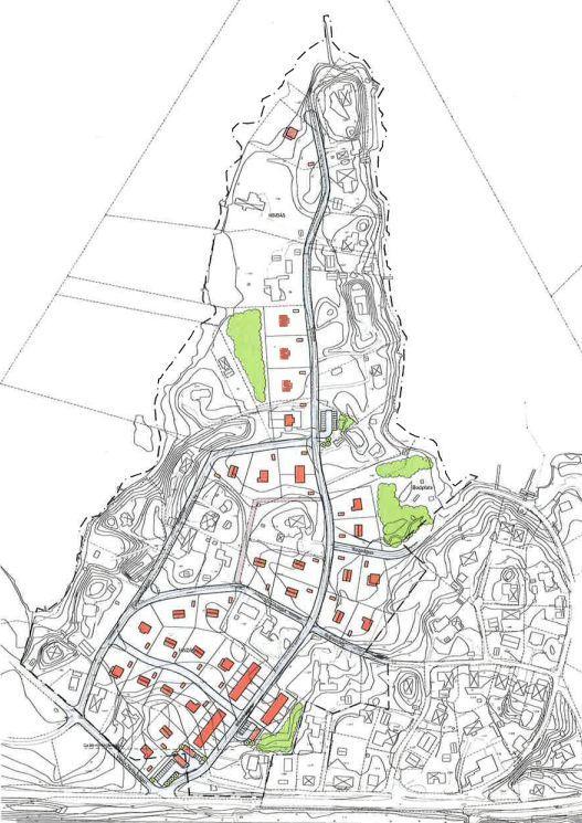 Figur 2. Illustrationskarta över kommande bebyggelse på Bocköhalvön, från samrådshandling, daterad oktober 2013. 2 Geotekniska undersökningar 2.