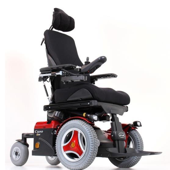 C500 R-net 3G-sits Utgående artikel Framhjulsdriven eldriven rullstol med motoriserad styrning (joystick) för kombinerad inom-och utomhusanvändning.