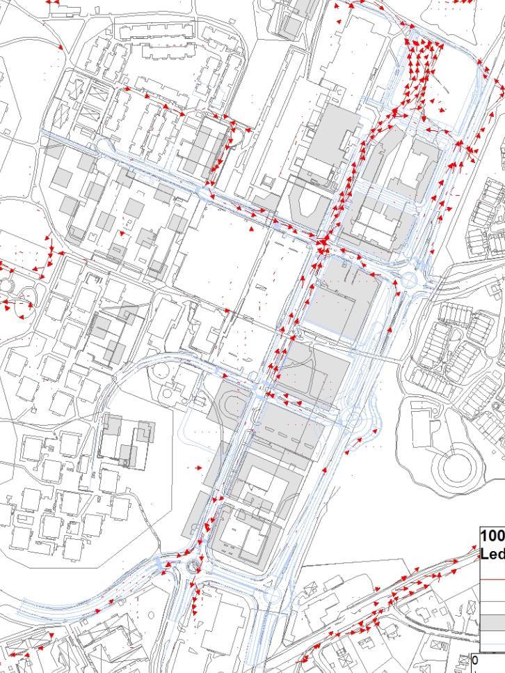 dagvattenpark. Flöden uppkommer framför allt på Kanholmsvägen, men även på Edövägen och Mensätravägens norra del.