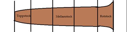 Då datamaterialet var i form av stammar motsvarande hela sågtimmerutbytet kunde stockar skapas (apteras) med valfri längd och position.