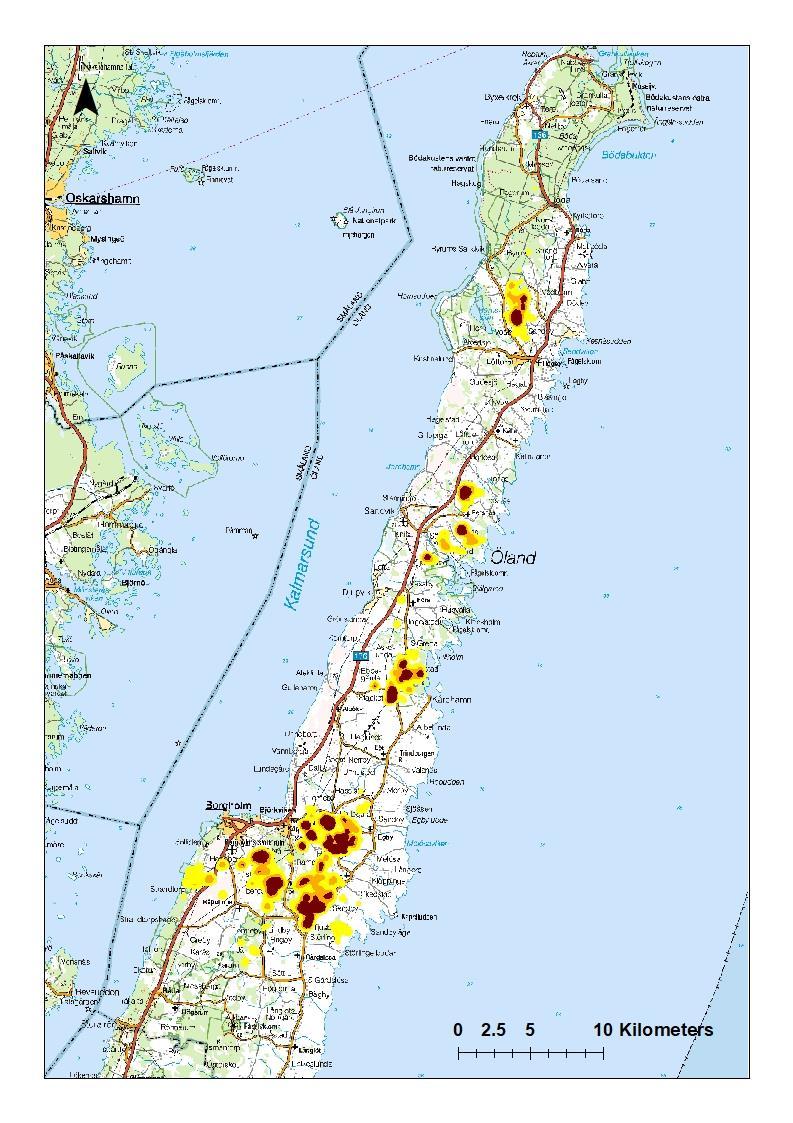 Vinter- och sommarområden En viktig del av forskningen är att ta fram grundläggande data om älgarnas hemområden och vad de utnyttjar där.