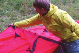 the pole sleeve material onto the pole. Make sure the pole d is seated completely into the closed d of the pole sleeve.