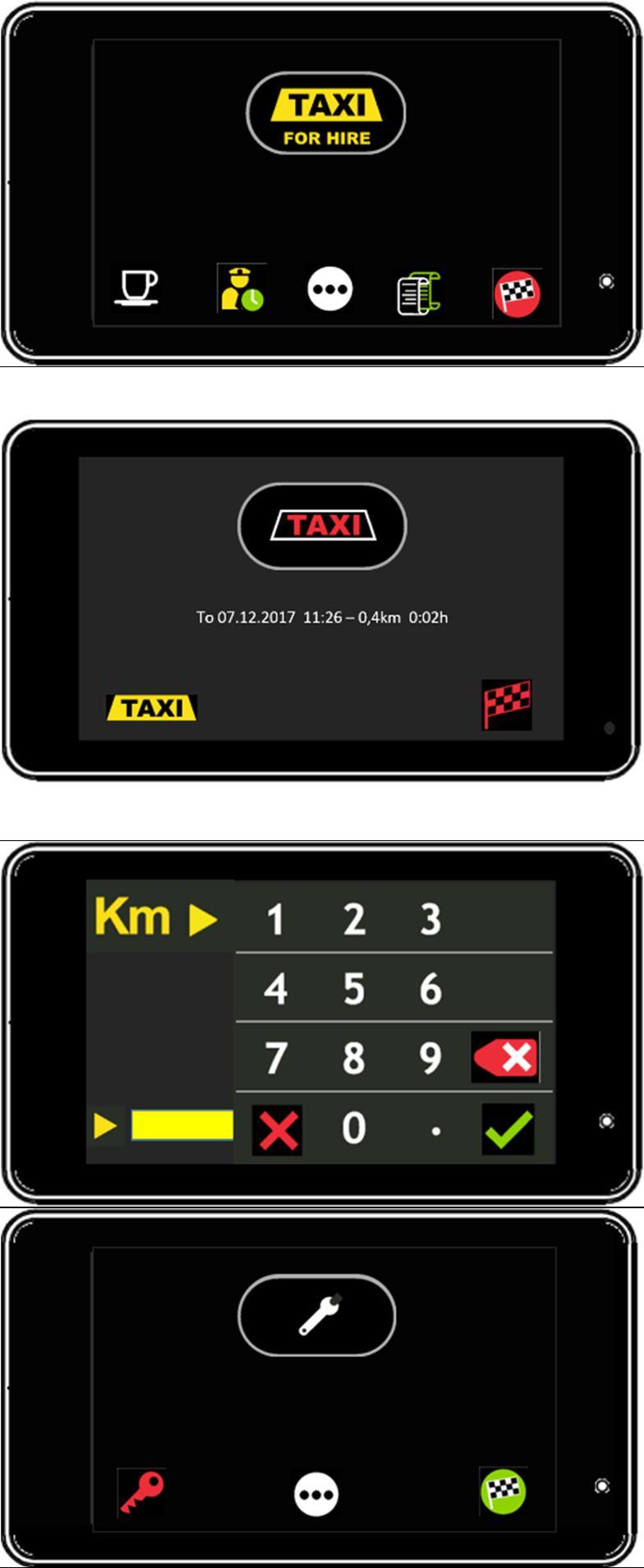 visar datum och tid samt körda km sedan körpass start.
