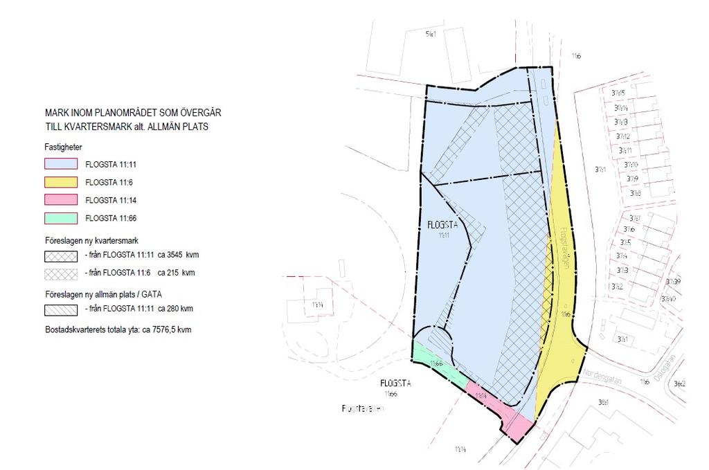 Illustrationen visar konsekvenser för fastigheter inom planområdet. PLANENS KONSEKVENSER Nollalternativ Ett nollalternativ ska utgöra ett referensalternativ till detaljplanen.