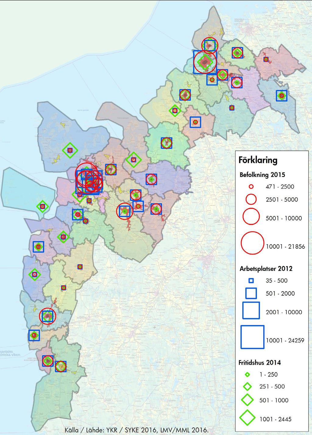 NÄRSERVICEKONCENTRERINGARNAS IN- FLUENSOMRÅDEN För varje närservicekoncentrering antas att de har ett influensområde där servicekonsumenterna bor.