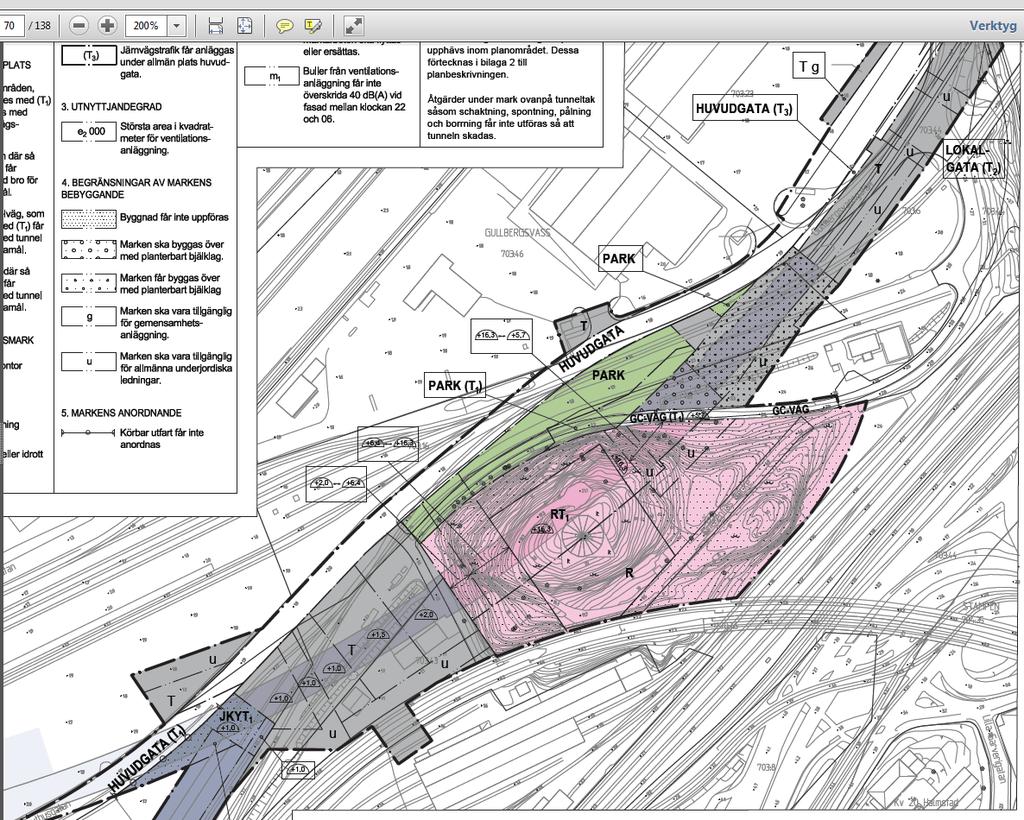 ca 80m Skansen Lejonet Enligt denna ritning kan man läsa: Marken får byggas över med planterbart