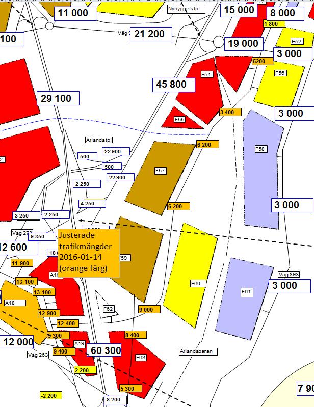 E4 Nybyggets tpl Märsta tpl Figur 6 Trafikmängder på Halmsjövägen och Pionjärvägen med justerad trafikmängder från 4, 5 och 6 stadsdelarna.