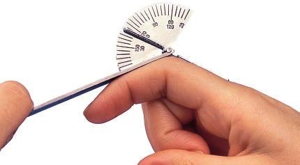 Träning och mätredskap Finger Goniometer Markeringar med 5 graders