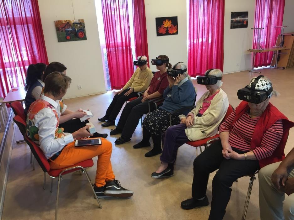 VR i äldrevården Reflektioner: Drygt 50 personer har prövat - ökad fysisk aktivitet och interaktivitet Pilotprojekt i Södertälje Hösten 2017, Botkyrka kommun