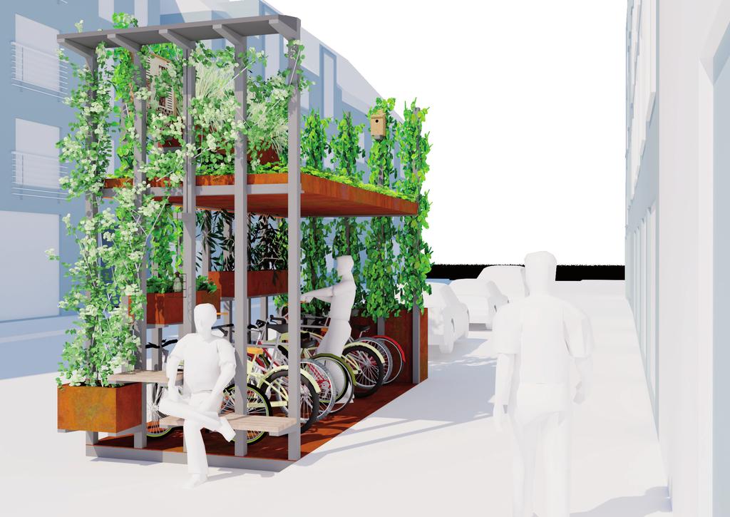 Den flyttbara cykelparkeringen