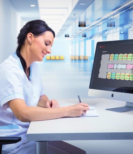 Intelligent säng Den intelligenta sängen Multicare från LINET kan utrustas så att den ger information om patientens säkerhet, sängens