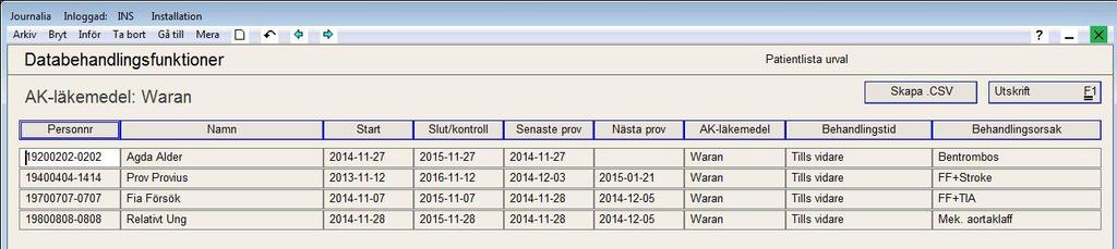 Fler funktioner för att kunna jämföra behandling där INR mäts och behandling med NOAC/DOAC.
