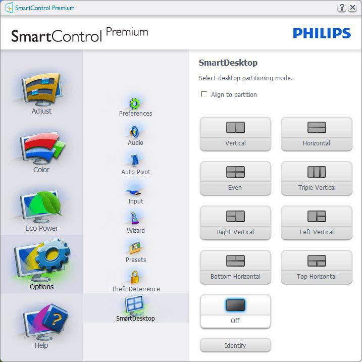 3. Bildoptimering 3.5 SmartDesktop Guide SmartDesktop SmartDesktop finns i SmartControl Premium. Installera SmartControl Premium och välj SmartDesktop i Alternativ.