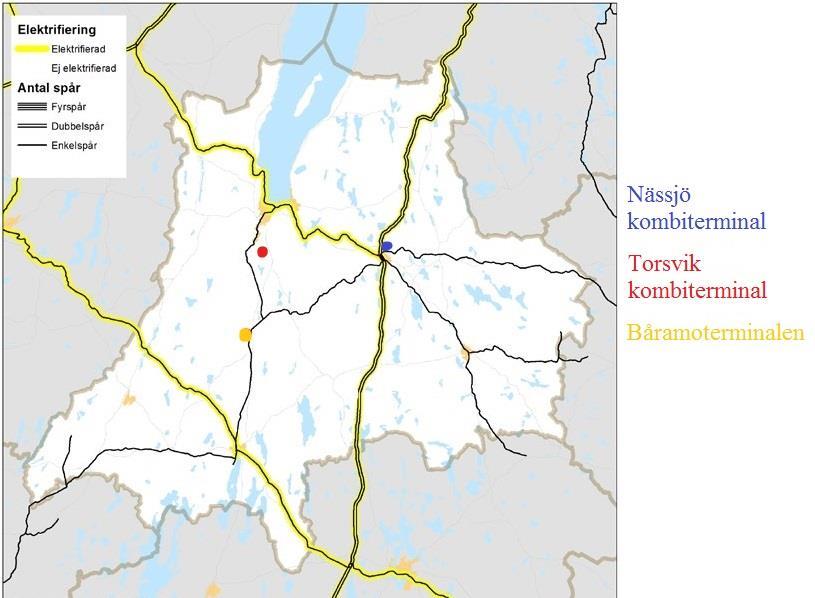 I Jönköpings stad finns även Jönköpings flygplats via vilken det främst transporteras reservdelar till företag i regionen (projektledare utländska