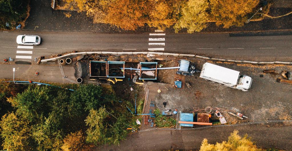Bilden är tagen från ett annat projekt Det befintliga ledningsnätet i högzonen var i princip helt ok enda undantaget var en 780 meter lång eternitledning FLEXIBEL TRYCKSLANG PRIMUS LINE Uppfyller