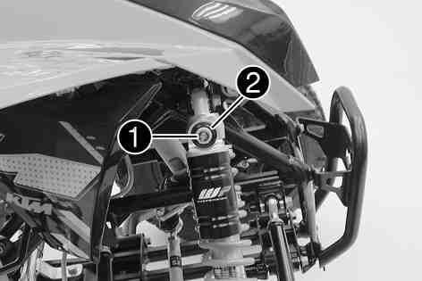 UNDERHÅLL AV CHASSI OCH MOTOR 52 Höghastighetsinställningen gör sig gällande när fjäderbenet komprimeras snabbt. Ställ in vänster och höger fjäderben likadant.