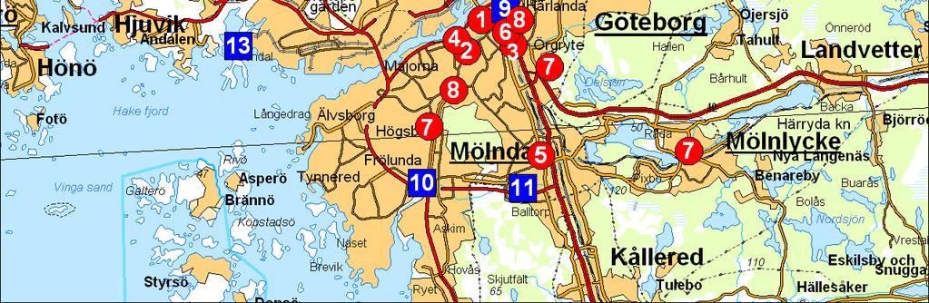 Gårda, Tritongatan, DOAS gatustation, höjd 4 m. (N, N 2, S 2, bensen, PM 2,5, PM 1 ).