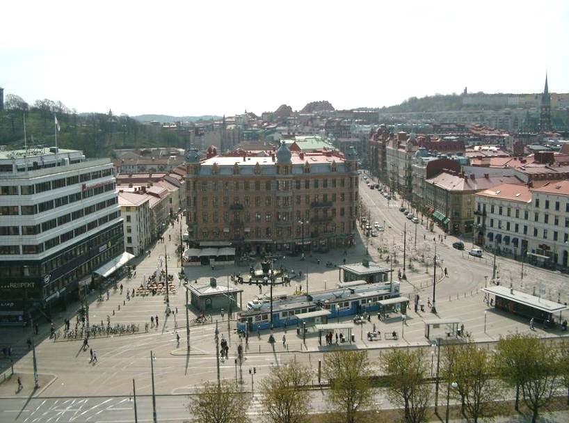 Sträcka 1 mäter över centrala staden, sträcka 3 mäter söderut, sträcka 5 mäter norrut och sträcka 6 mäter över Götatunnelns mynning.