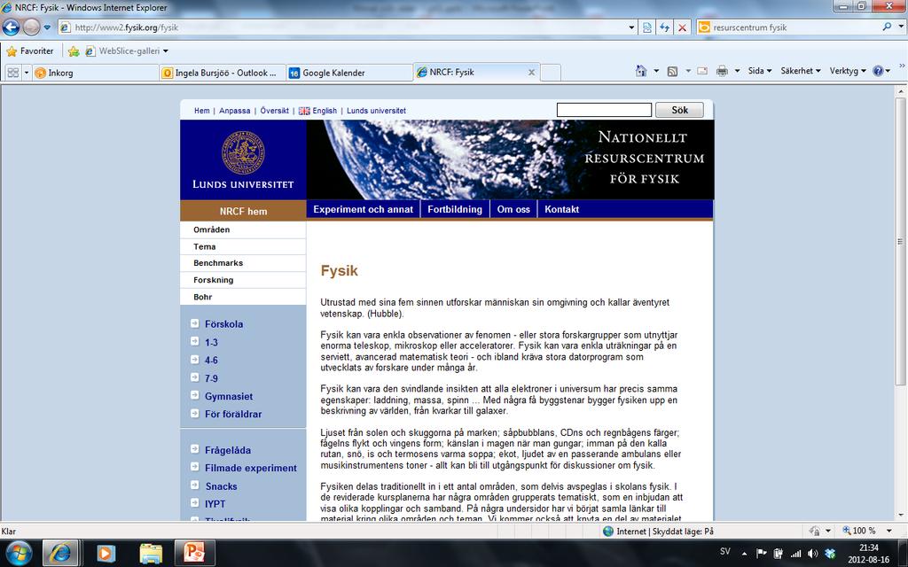 Nationella resurscentra Fysik Kemi http://www.krc.