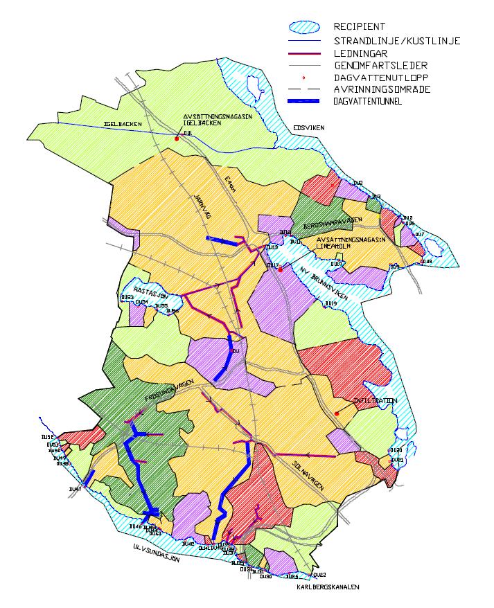 Sida 10 (15) 5 Recipienten och dess status Den primära avrinningen sker mot recipienten Råstasjön som sedan avvattnas mot Brunnsviken (Dagvattenstrategi för Solna stad). Figur 5.