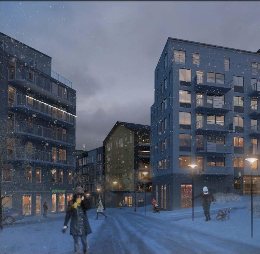 ENSPÄNNARVÄGEN VISION Strax intill aktuell plats för installation/konst, planeras för ett torg samt för två nya bostadskvarter med cirka 350 bostäder och lokaler för centrumändamål i bottenvåning.