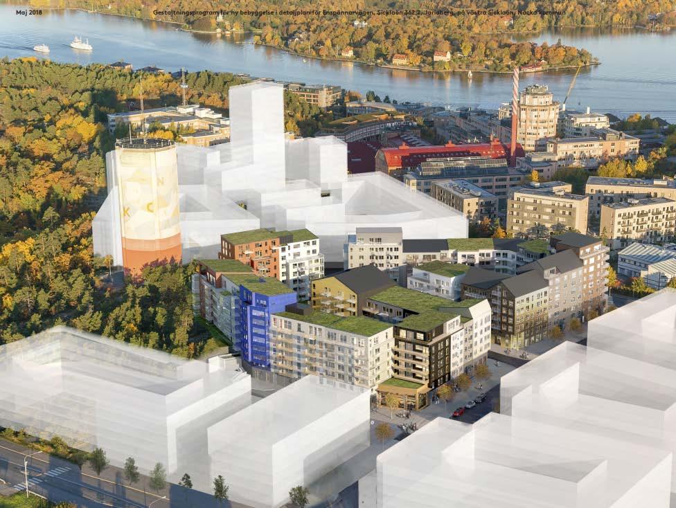 OMRÅDET Platsen ligger inom utvecklingsområdet Nacka stad och närmast projektet Enspännarvägen. Strategin för Nacka stad är att västra Sicklaön ska bli en tät och mer blandad stad.