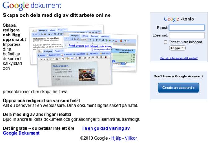 Google Dokument http://www.google.