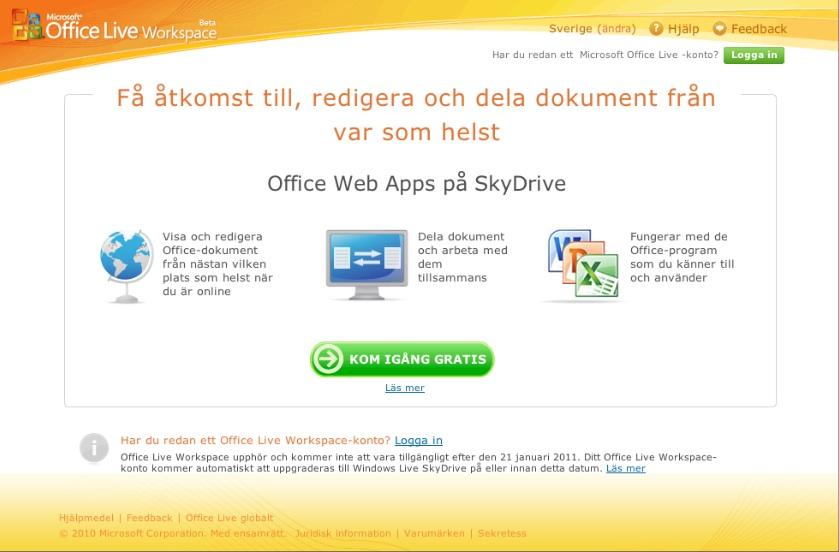 Office Live Workspace - SkyDrive