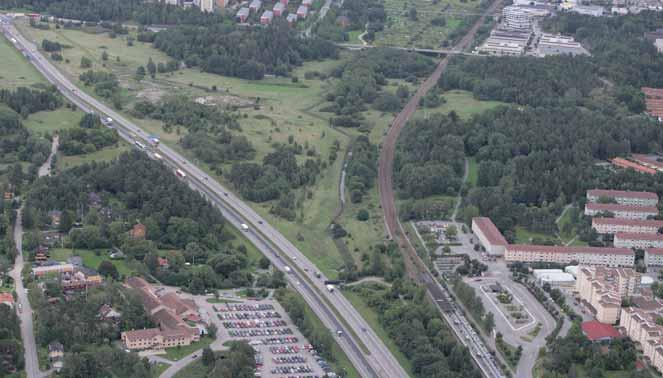 MKB till arbetsplan E4 Förbifart Stockholm Figur 19.3 Hjulstakorset sedd i dag från Barkarby.