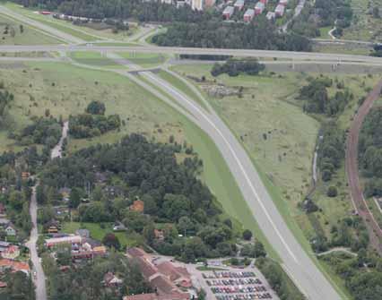 4 Fotomontage av trafikplats Hjulsta sedd från Barkarby i nordväst, fotomontage ur