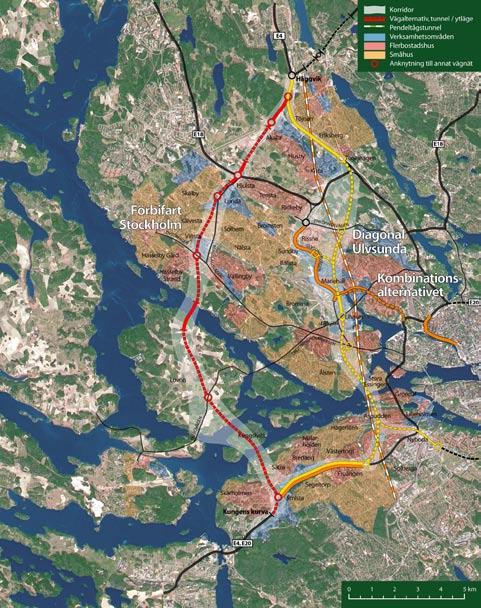 SAMMANFATTNING UTSTÄLLELSEVERSION JUNI 2005 Vägutredningens två vägutbyggnadsalternativ, Förbifart Stockholm och Diagonal Ulvsunda, samt