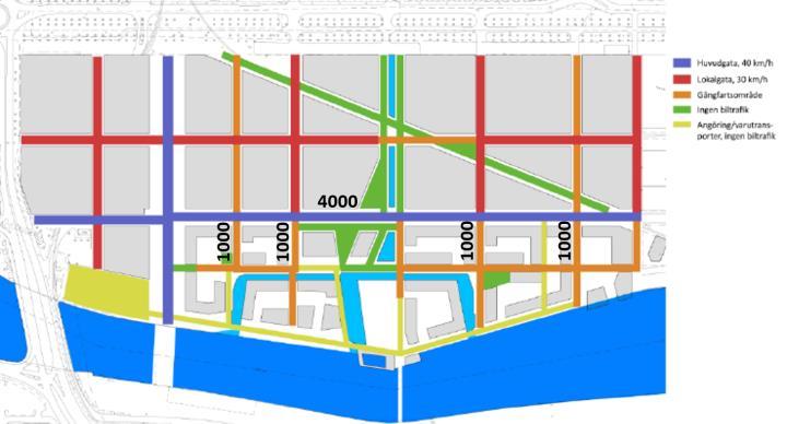 3 ÅDT Trafikutredningen som Sweco tagit fram för etapp 1 har varit utgångspunkt i redovisade siffror för ÅDT, se figur 3.