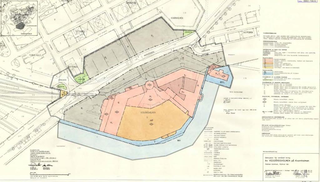 Upprättad 2017-10-18 2016-2422 10(37) Detaljplan för området kring kv. Vedgårdsholmen på Kvarnholmen som angränsar till planområdet i sydväst. Kulturvärden Planområdet ingår i fornlämningsområde 93:1.