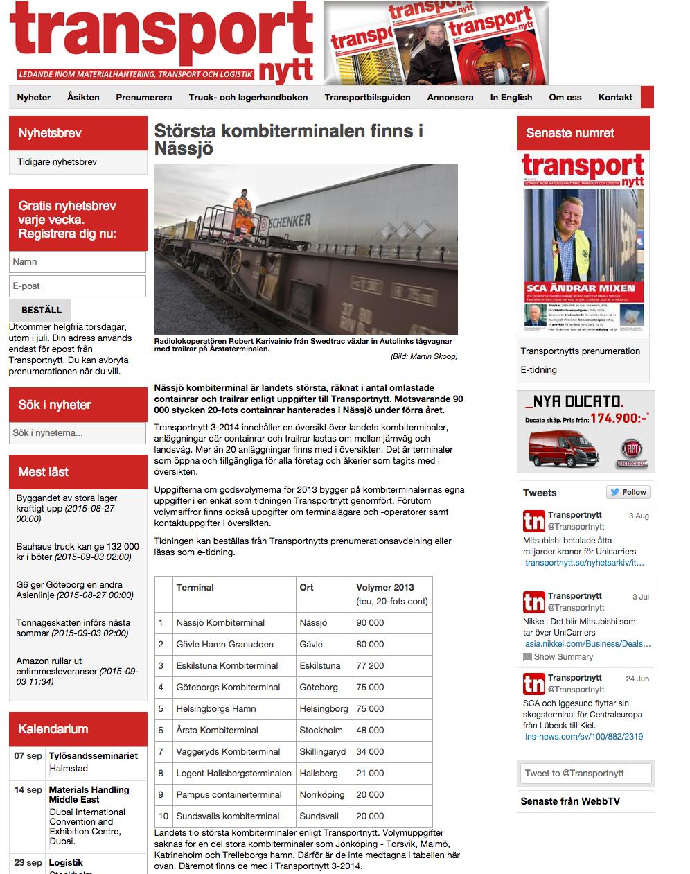 Logistic Park Nässjö - ett starkt växande industri och logistik-kluster Idag ca 140 företag och ca 2 500 anställda med behov av goda möjligheter för;arbetsresor, - pendling - och godstransporter, bl