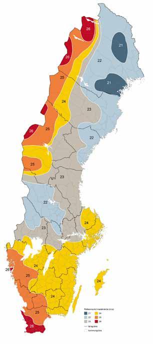 Terrängtyp z 0 (m) z min (m) 0 - Havs- eller kustområde exponerat för öppet hav.