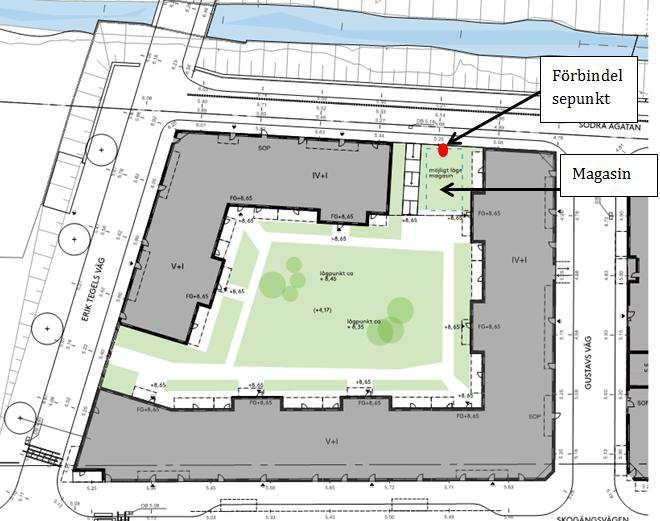 Vid projektering av servisanslutning i gatumark rekommenderas utlopp direkt till Ba llstaa