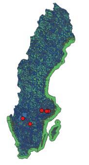 Samma provtagningspunkter användes även vid undersökningarna 211 (Kinsten 212b), 213-216 (Kinsten 217).