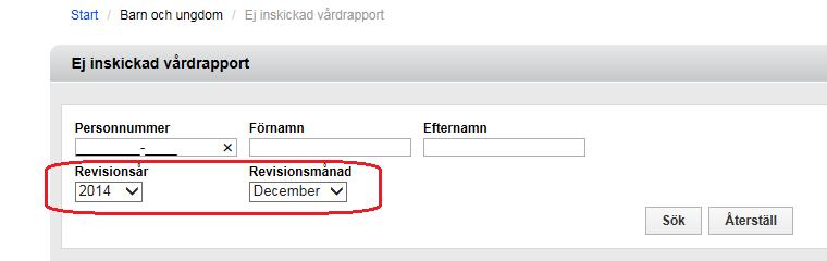 Patienter kvar att rapportera efter sista rev-datum I den övre delen på sidan visas antal patienter som fortfarande inte har blivit