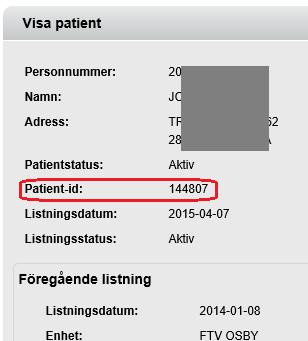Detta ska användas istället för personnummer vid skriftlig kommunikation (epost och brev) med.