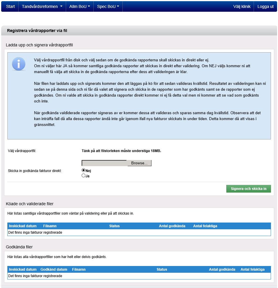 25 (39) Användare klickar på knappen Browse och väljer den fil som ska laddas upp. Därefter klickar användaren på knappen Signera och skicka in.