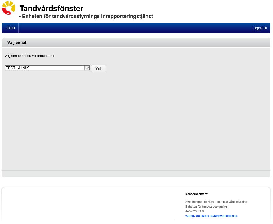 5 (39) Efter eventuellt val av enhet visas en portalwebbsida, se bild nedan.