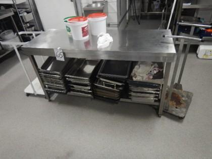 Rostfri bänk med kantiner samt 2 st